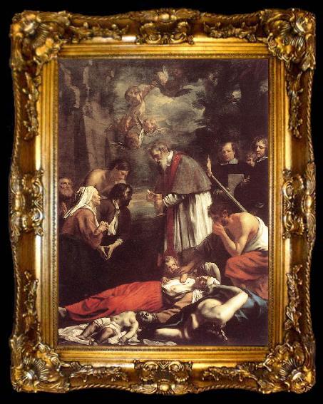 framed  OOST, Jacob van, the Younger St Macarius of Ghent Giving Aid to the Plague Victims sh, ta009-2